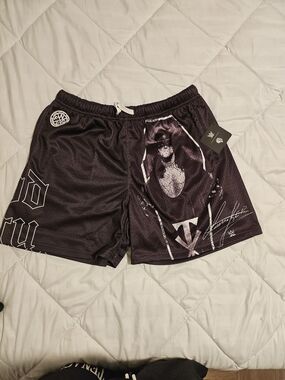 Darc Sport X WWE Undertaker Black Mesh Athletic Shorts with White Accents